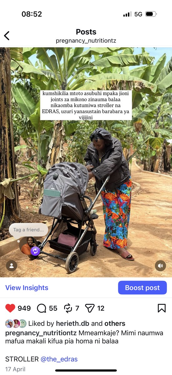 Stroller rural road post